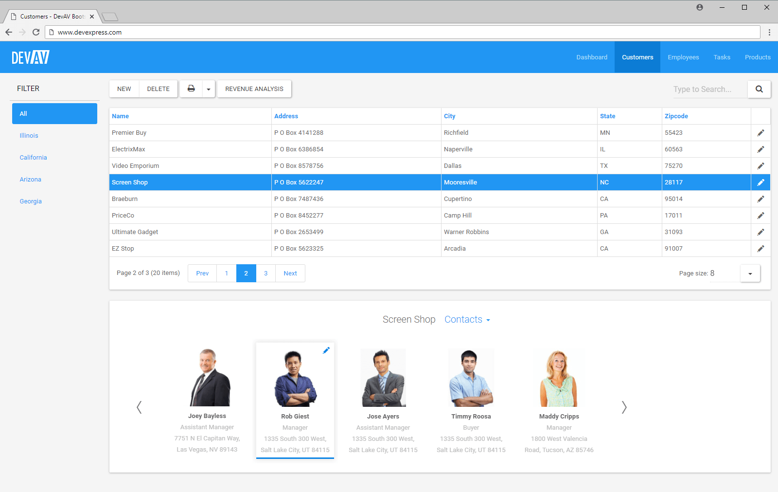 ASP.NET Core Data Grid | DevExpress