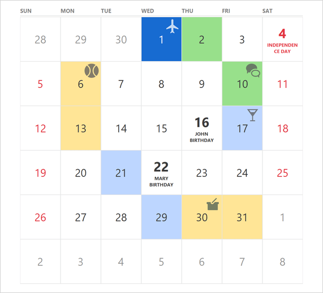 WinForms Custom Calendar