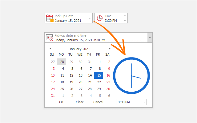 Calendar Time Selection