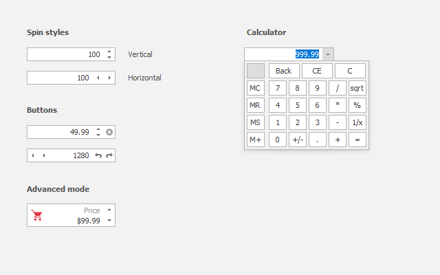 WinForms Numeric Spin & Calculator