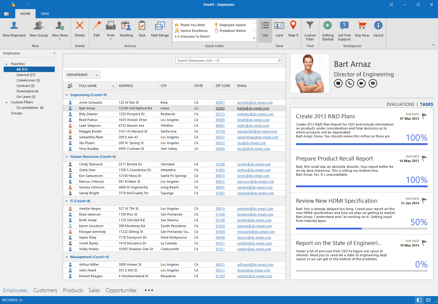 Outlook-inspired App with DevExpress WinForms Grid