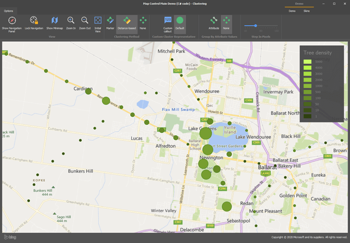 Clustering - WinForms Map Control | DevExpress