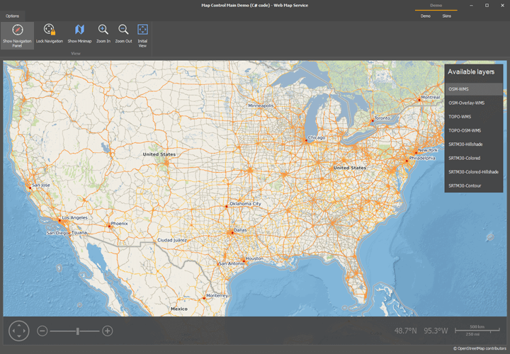 Office Inspired Application with Web Map Service - WinForms Map Control | DevExpress