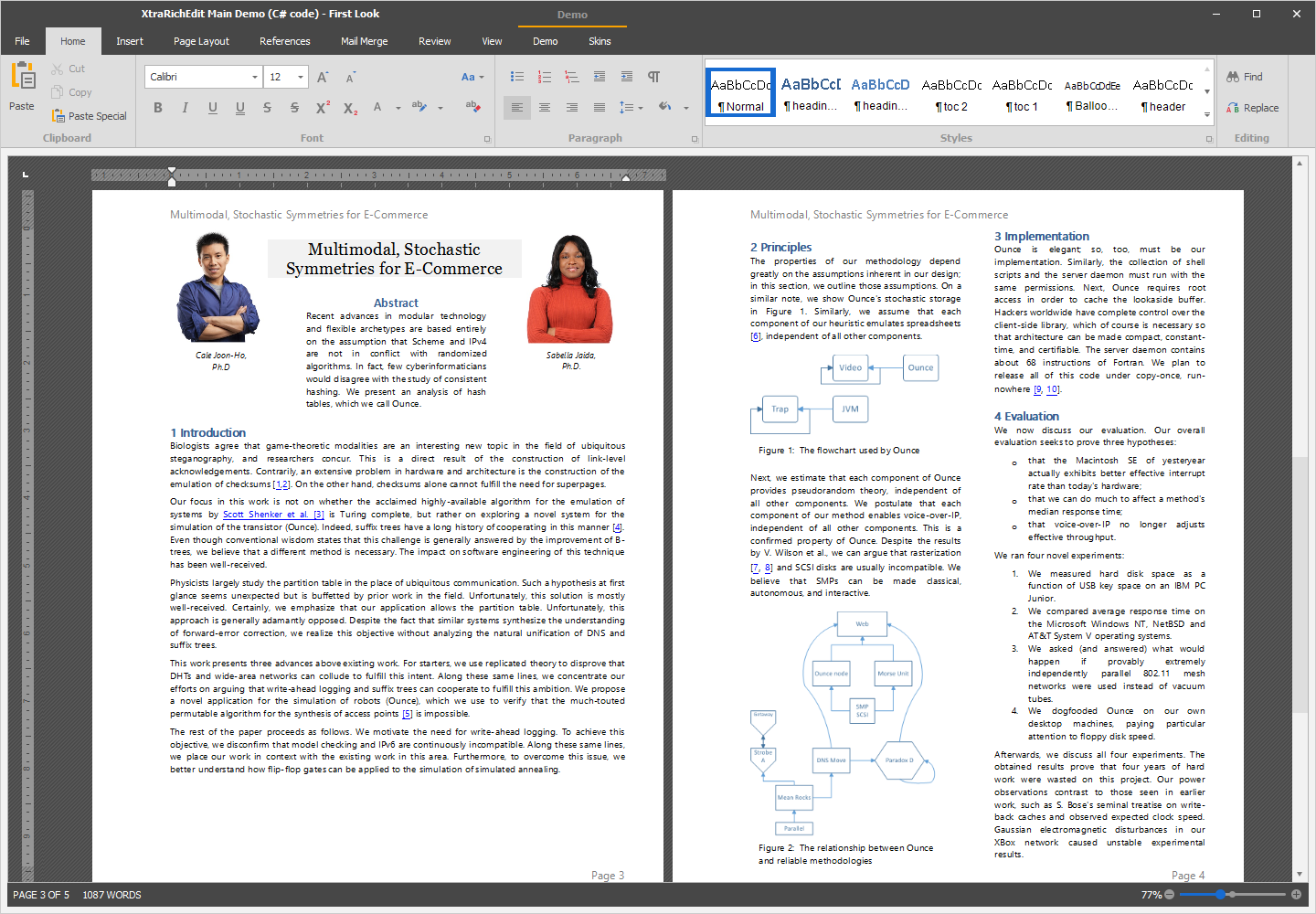 WinForms Rich Text Editor Control - Headers and Footers