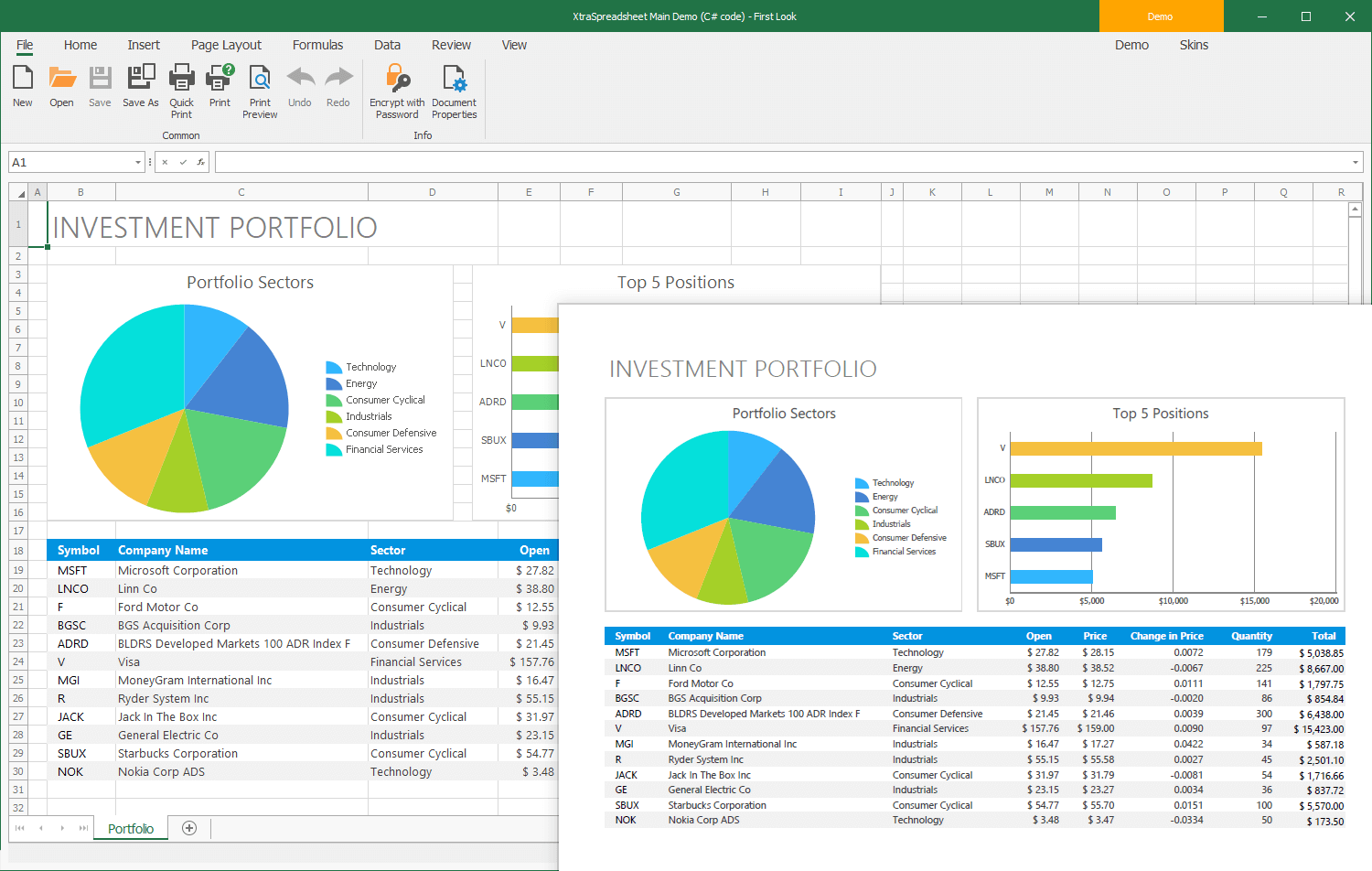 Print and Export to PDF / HTML - WinForms Spreadsheet Control, DevExpress