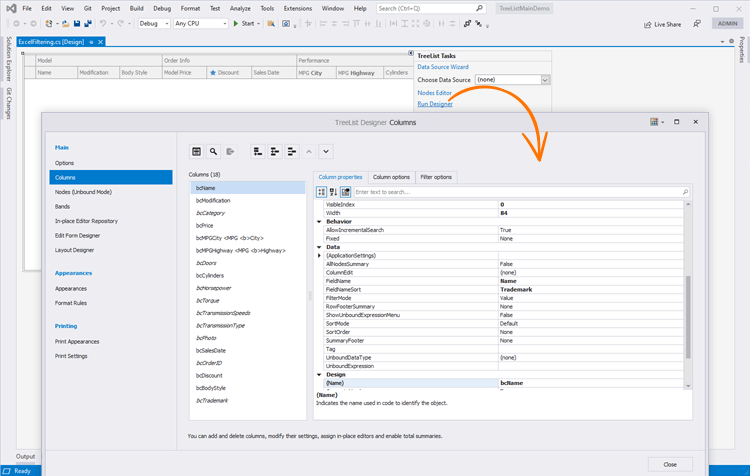 Design Time - WinForms TreeList | DevExpress