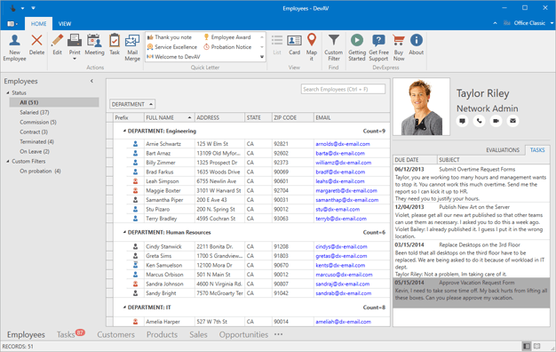 WPF Controls in an Outlook Inspired Desktop Application