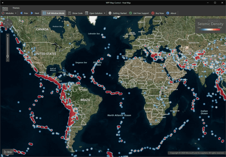 Heat Map - WPF Map Control | DevExpress