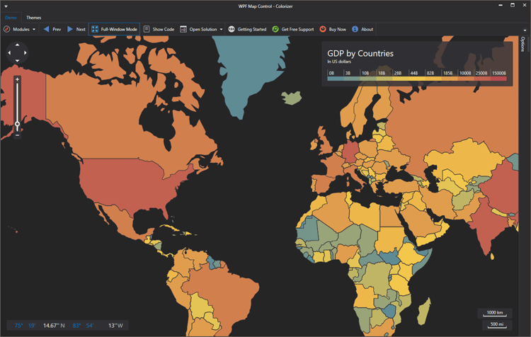 Vector Maps and Custom Shapes - WPF Map Control | DevExpress