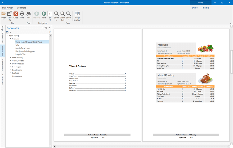 Bookmarks and Navigation Panel - WPF PDF Viewer | DevExpress