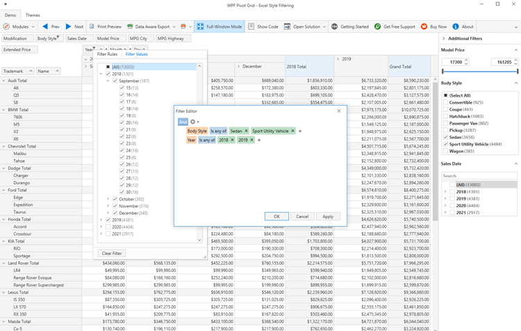 Data Filtering - WPF Pivot Grid | DevExpress