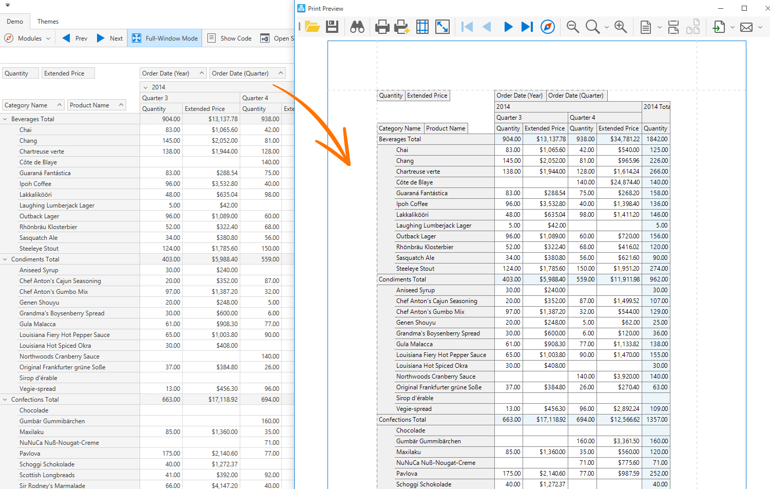WPF Pivot Grid OLAP Grid DevExpress