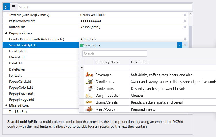 Property Editors and Descriptions - WPF Property Grid | DevExpress