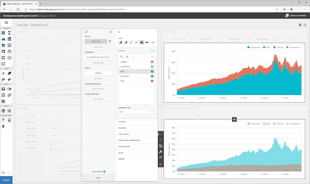 Web Dashboard Designer Control