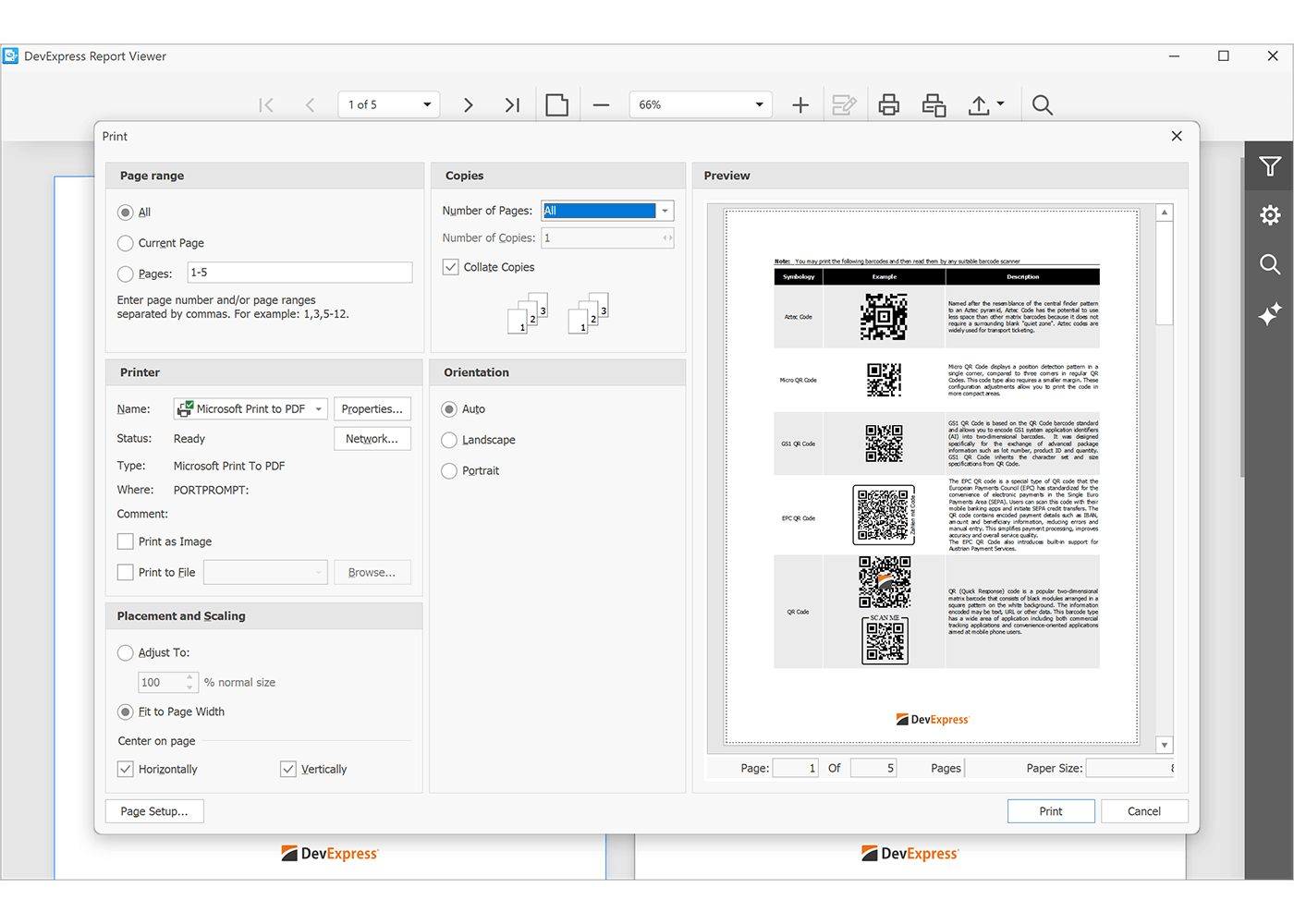 Barcode Types – VCL Report Viewer, DevExpress ExpressReports