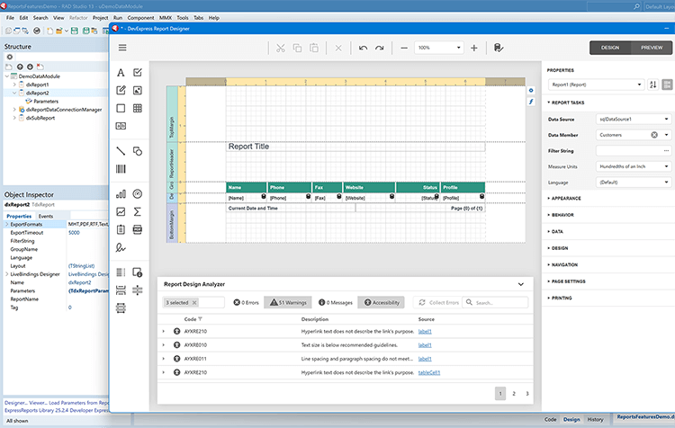 RAD Studio Integration - DevExpress ExpressReports