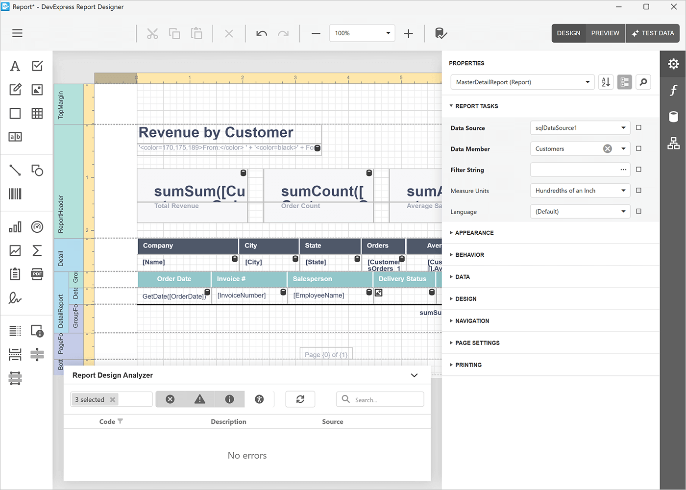 DevExpress Report Designer for RAD Studio