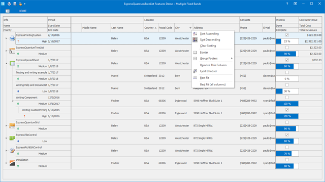 VCL TreeList Control - High Performance DevExpress TreeView ListView Hybrid  Control for Delphi and C++Builder Developers