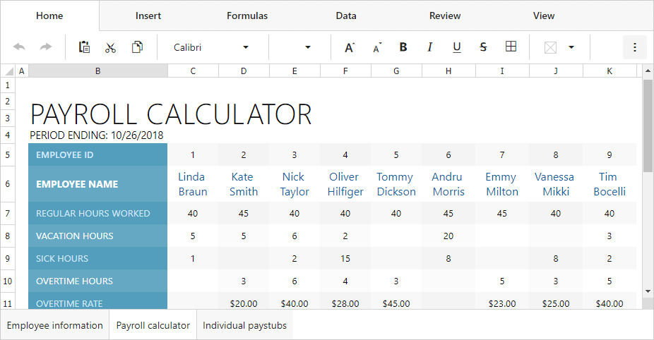 ASP.NET Core Spreadsheet - DevExpress