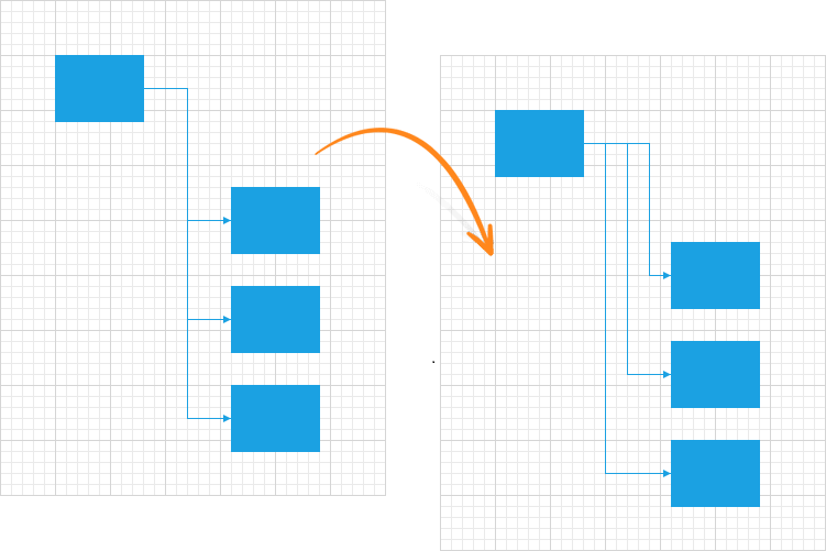 Splitting the RightAngle Connector - WinForms Diagram Control, DevExpress