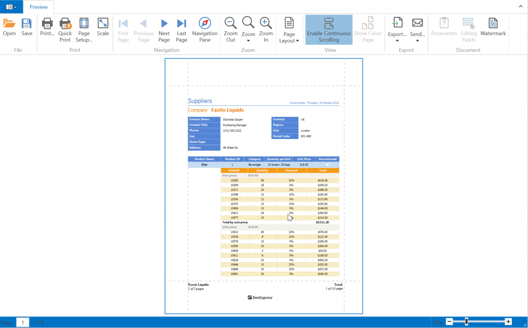 Document Viewer - Office-inspired Navigation Pane, WPF Reporting | DevExpress