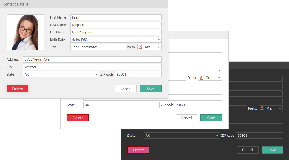 Skin Colors - WinForms Controls, DevExpress