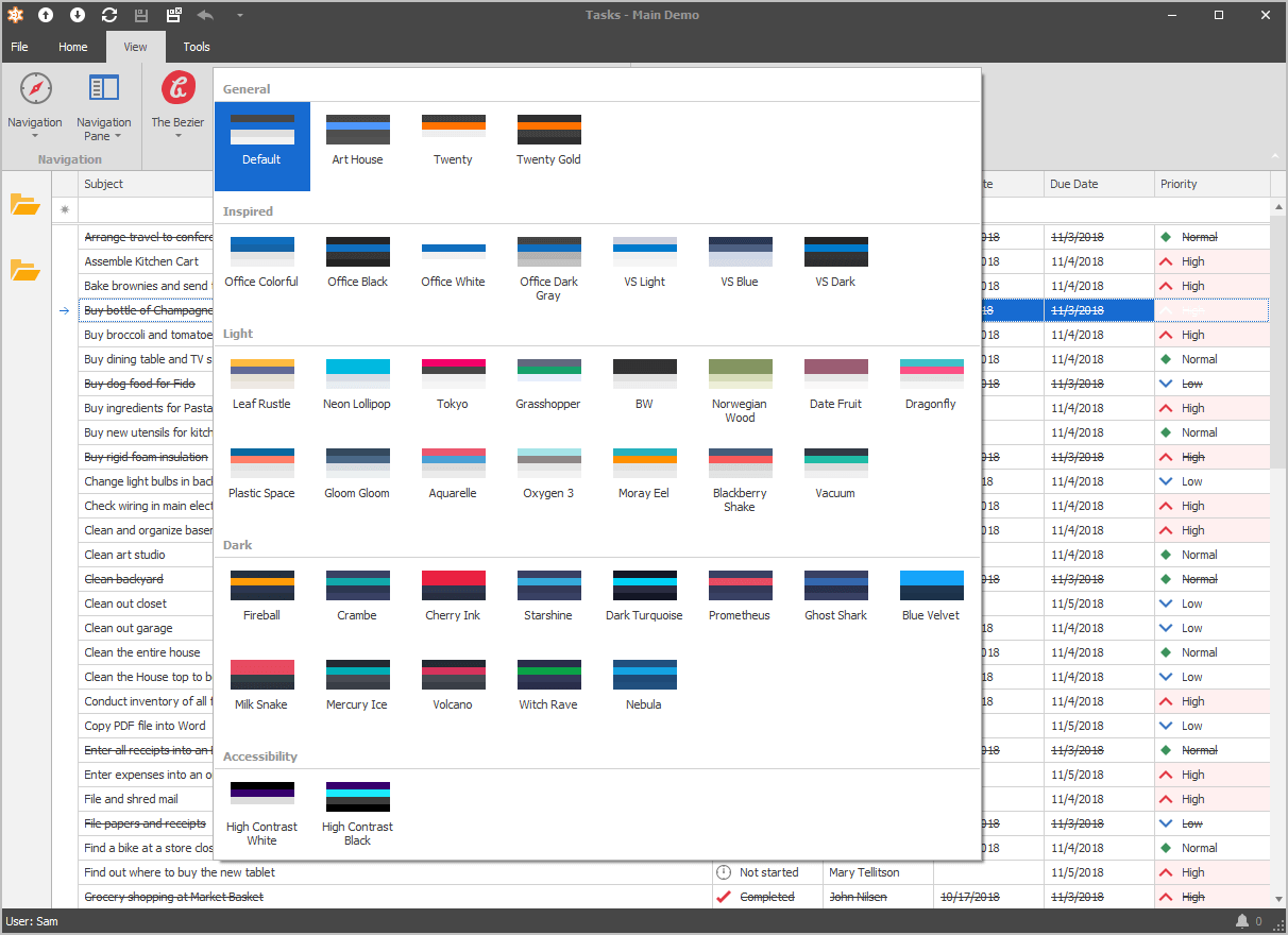 Skin and Palette Selectors - XAF, DevExpress