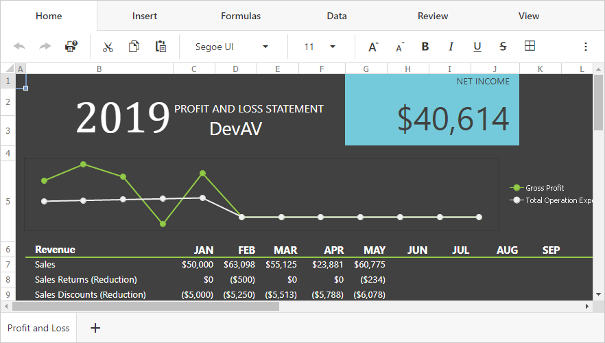 ASP.NET Core Spreadsheet Control, DevExpress