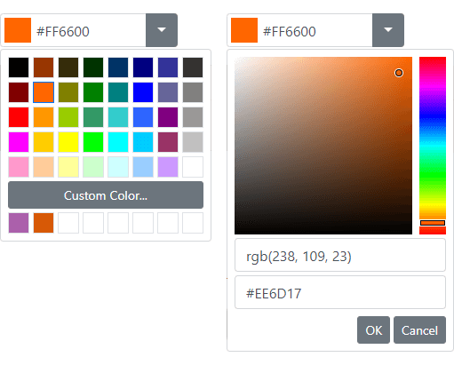 ASP.NET Bootstrap Color Editor - DevExpress