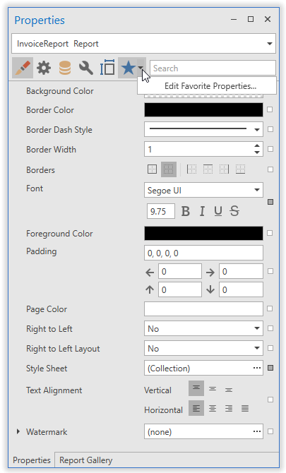 Categorized Tab in Properties Panel - .NET Reporting - DevExpress