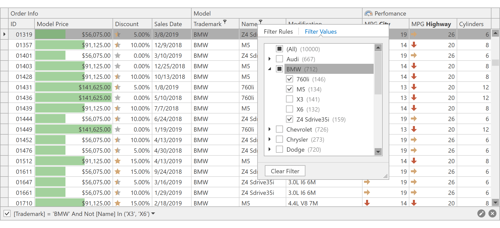 Excel-inspired Group Filters - WPF Data Grid, DevExpress