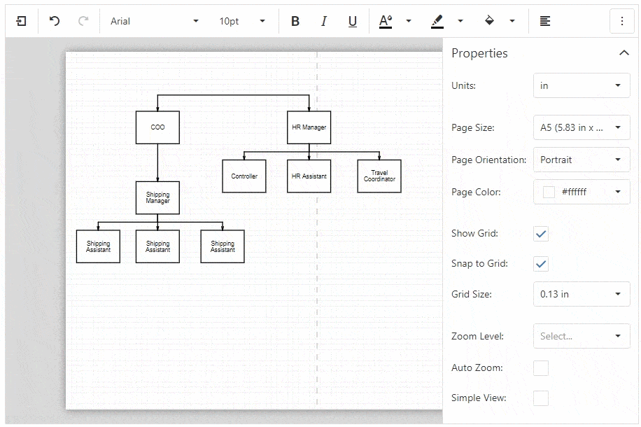 Simple View - JavaScript Diagram, DevExpress
