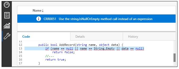 Code Analysis Diagnostics