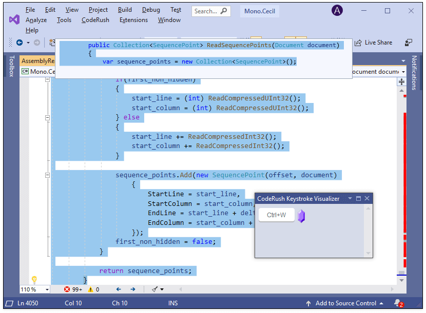 Selection Expand/Reduce Enhancement - CodeRush, DevExpress