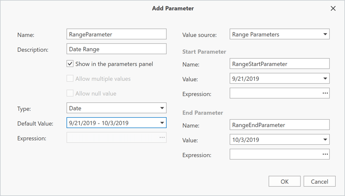 End-User Report Designer - New Add Parameter Dialog