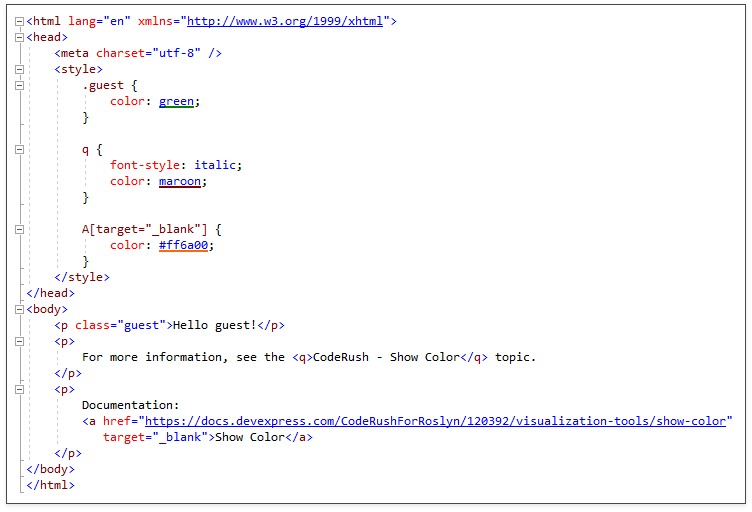 HTML Support - CodeRush | DevExpress