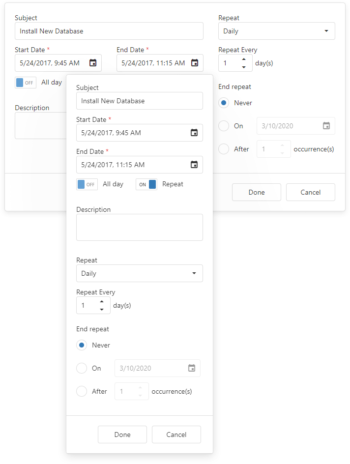 Adaptivity Enhancements - ASP.NET Core Scheduler | DevExpress