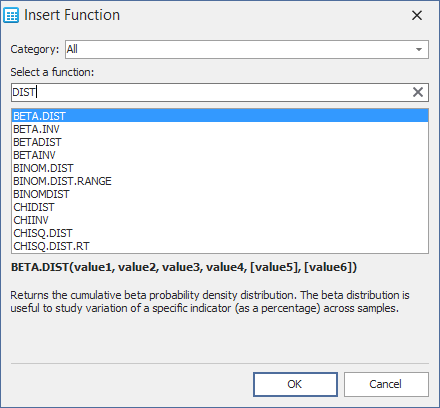 VCL Spreadsheet Control - Function Search Box | DevExpress