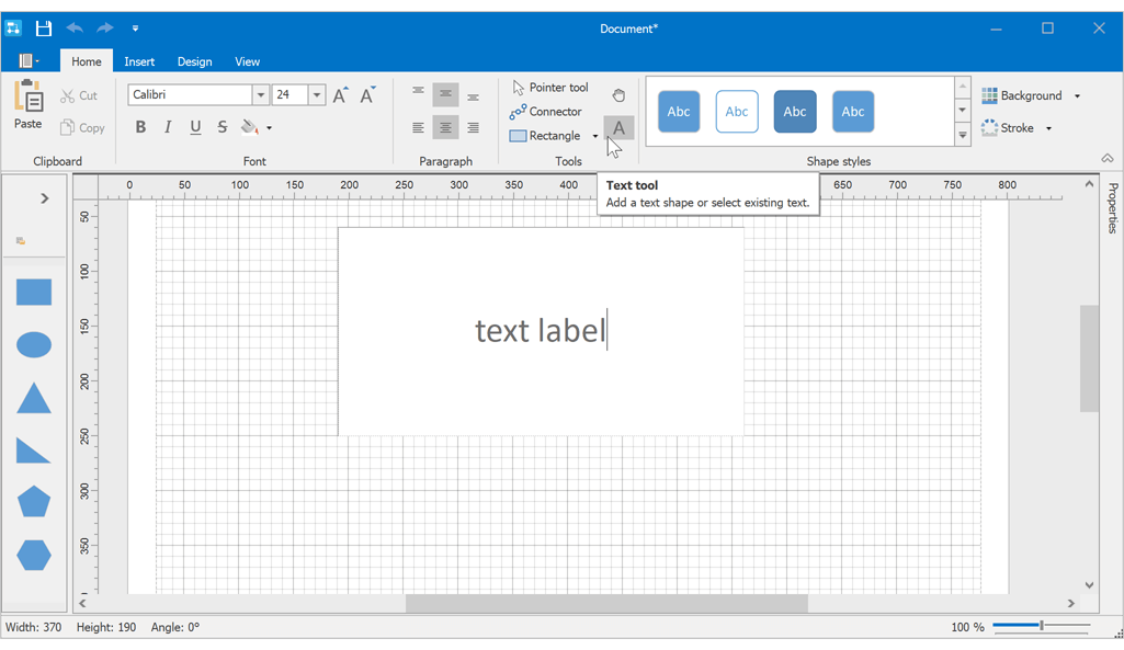 Text Tool - WinForms Diagram | DevExpress