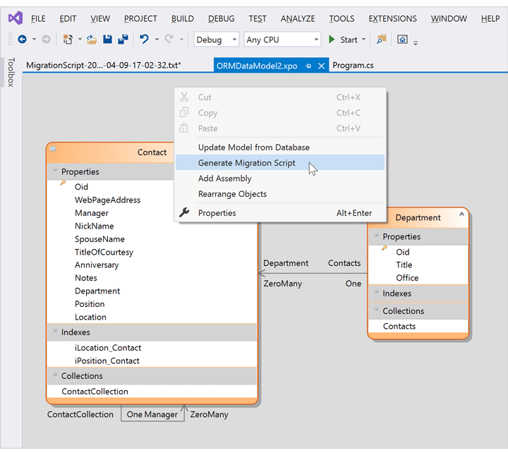 Database Schema Migration - XPO | DevExpress