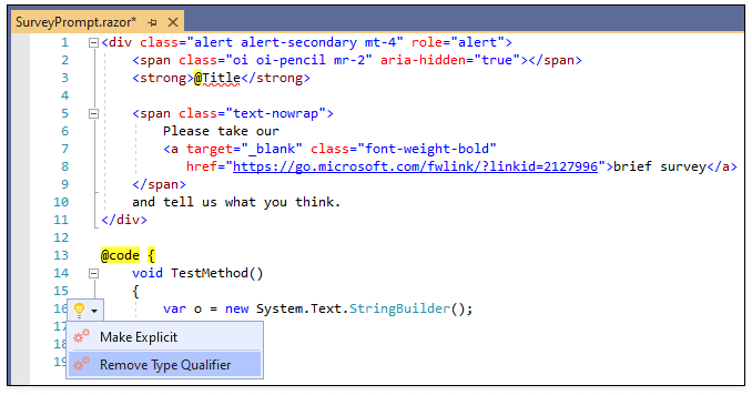 Remove Type Quallifier - CodeRush | DevExpress