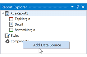 Add Data Sources in Report Explorer - Visual Studio Report Designer | DevExpress .NET Reports