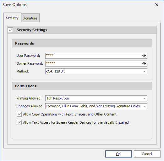 VCL PDF Viewer - Security Settings | DevExpress