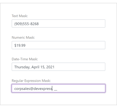 Masked Input for Blazor | DevExpress