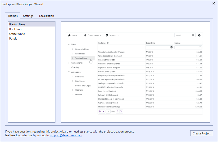 Project Wizard for Blazor | DevExpress