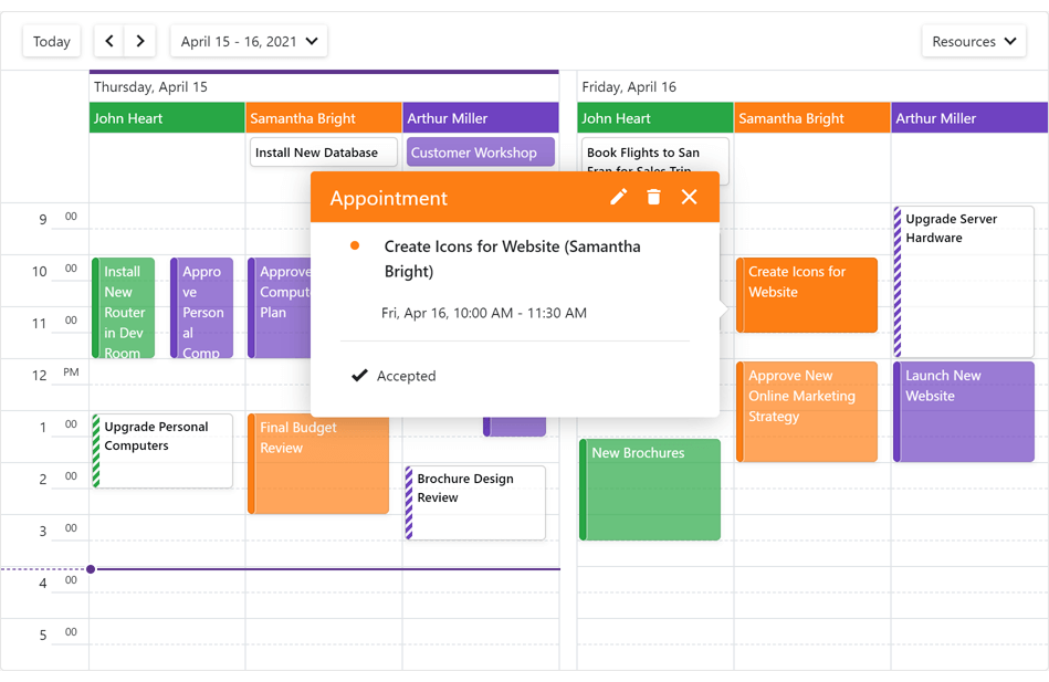 Appointment Tooltip Template - Blazor Scheduler | DevExpress