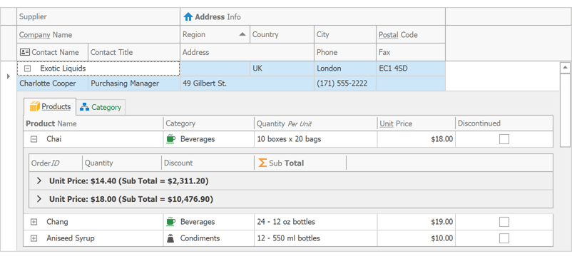 Appearance Options for Detail Tabs - WinForms Data Grid | DevExpress