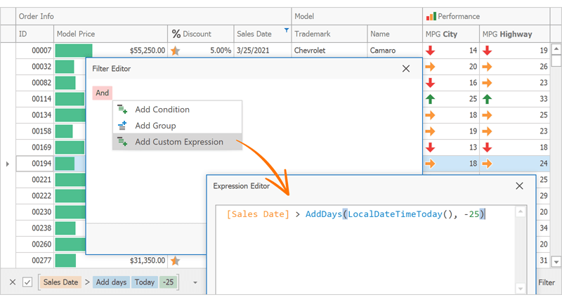 Filter Editor - Custom Expressions, WinForms UI | DevExpress