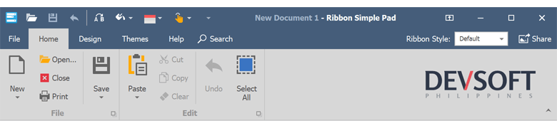 WinForms Ribbon - Empty Area Image | DevExpress