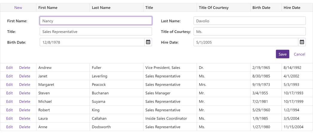 Data Editing - Blazor Grid | DevExpress